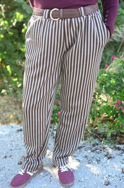 Pantalón Confort de Rayas con Cinturón