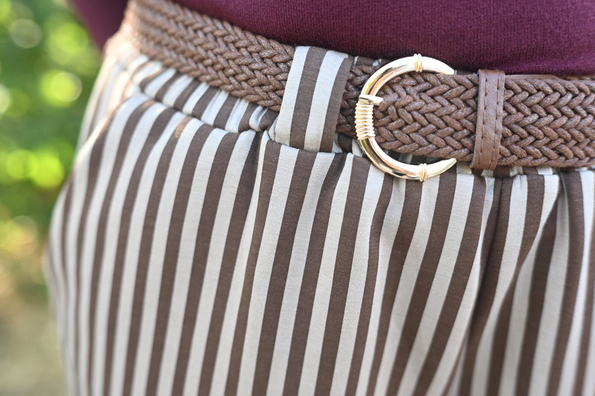 Pantalón Confort de Rayas con Cinturón