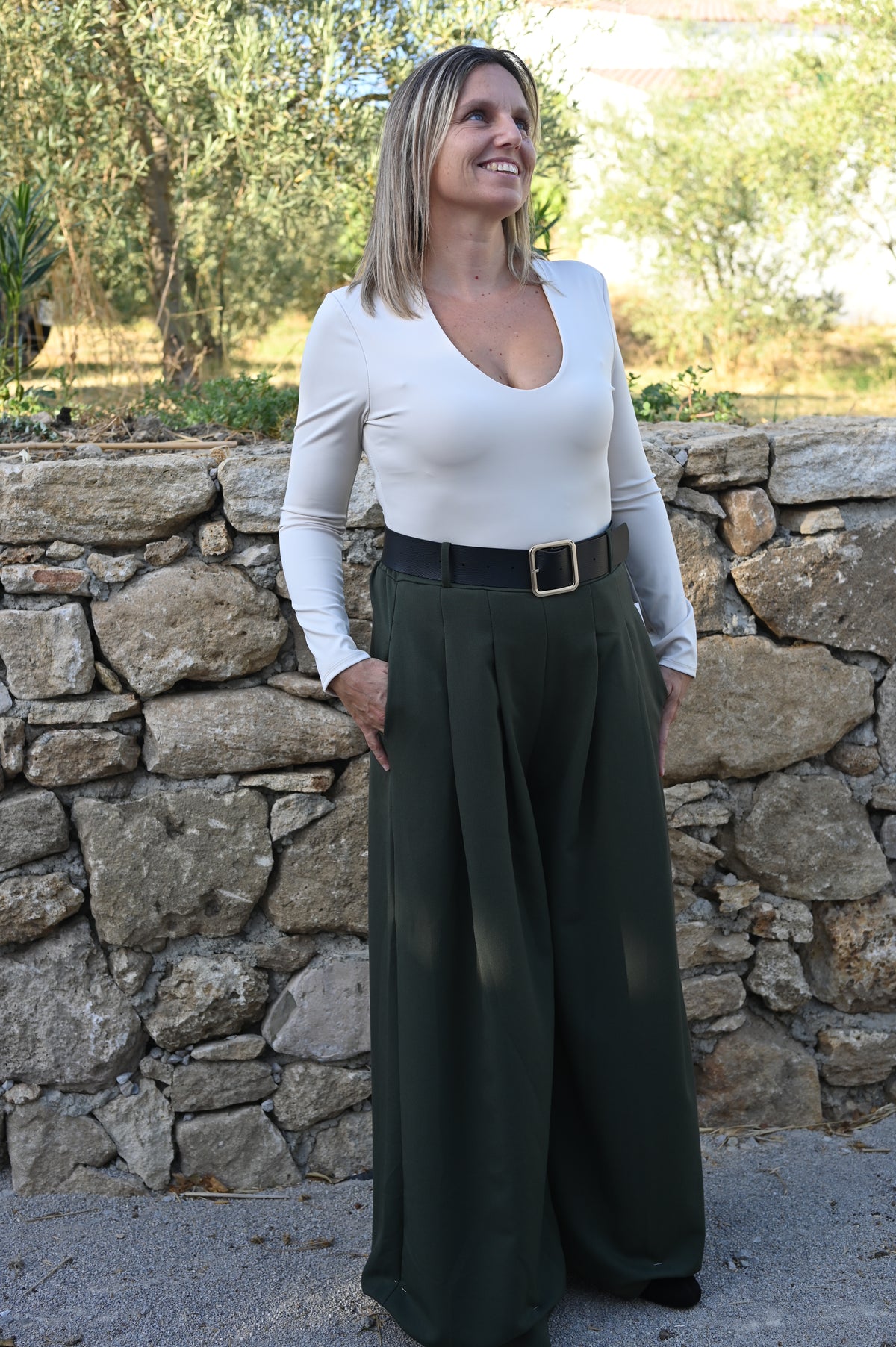 Pantalón Palazzo con Cinturón