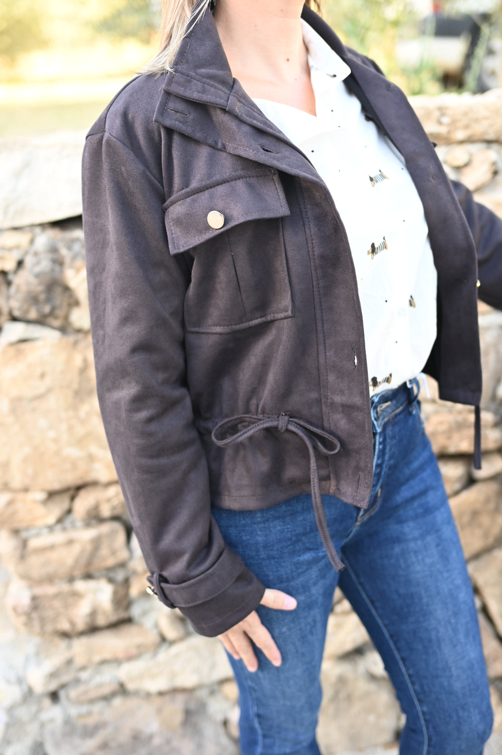 Chaqueta Efecto Ante