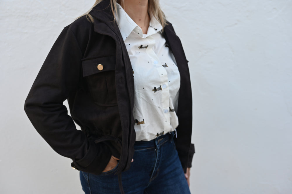 Chaqueta Efecto Ante