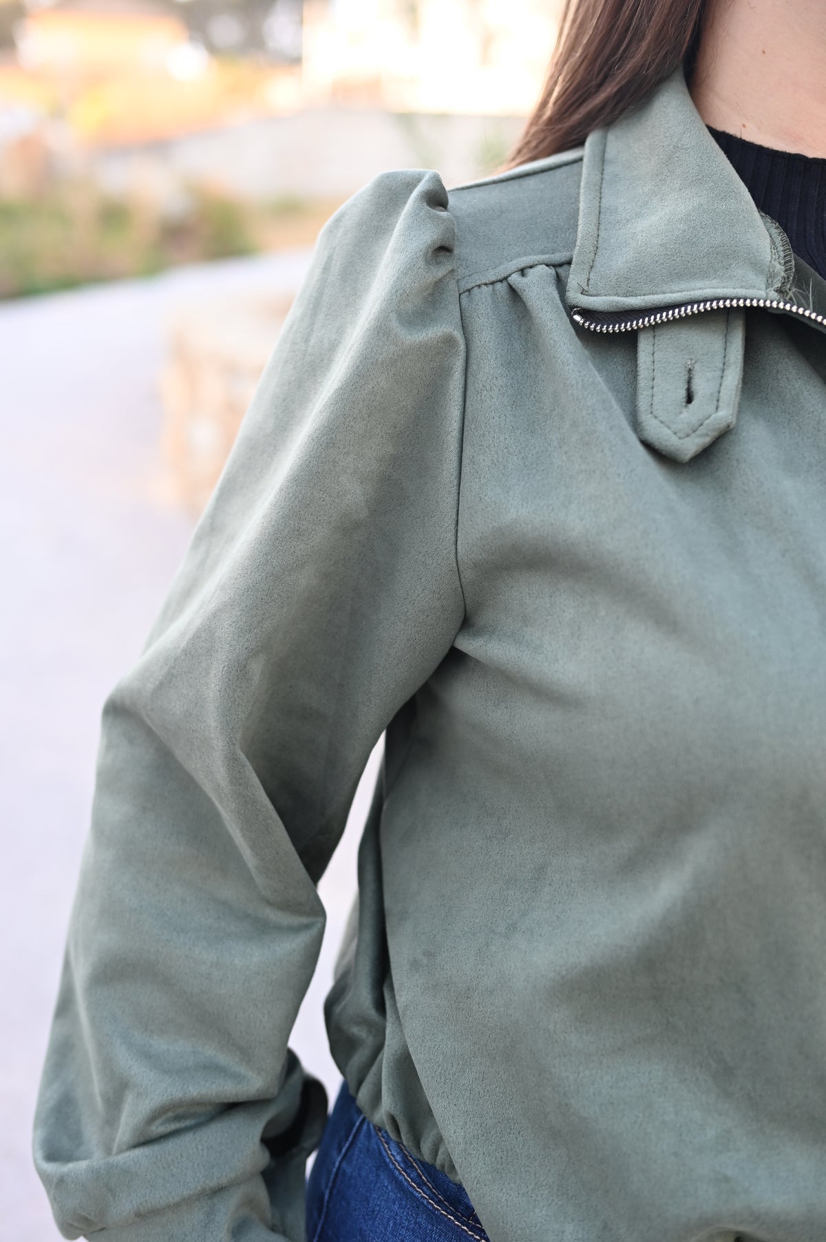 Chaqueta Bomber Efecto Ante