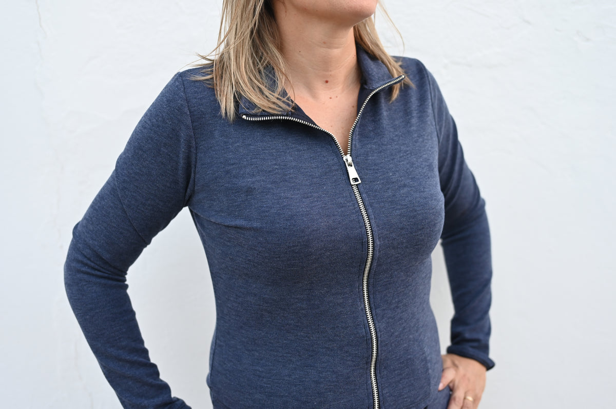 Conjunto de chándal suave con cremallera