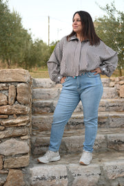 Chaqueta bomber ligera de cuadros vichy