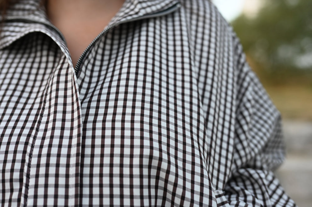 Chaqueta bomber ligera de cuadros vichy