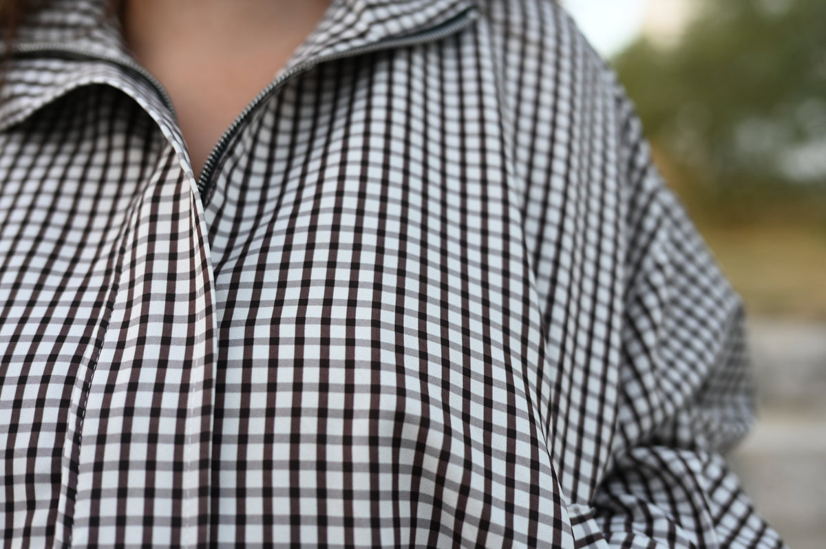 Chaqueta bomber ligera de cuadros vichy