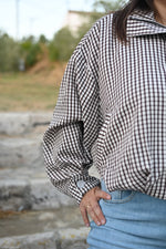 Chaqueta bomber ligera de cuadros vichy