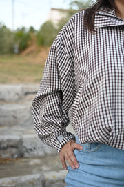 Chaqueta bomber ligera de cuadros vichy
