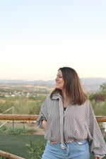 Chaqueta bomber ligera de cuadros vichy
