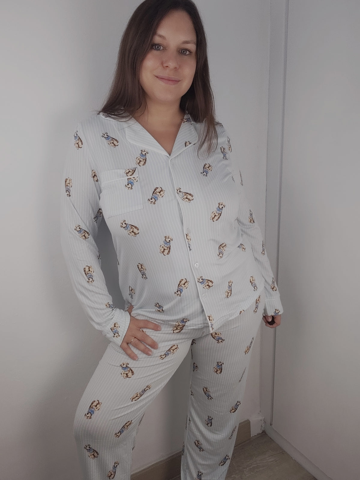 Pijama de Mujer Perrito con Botones