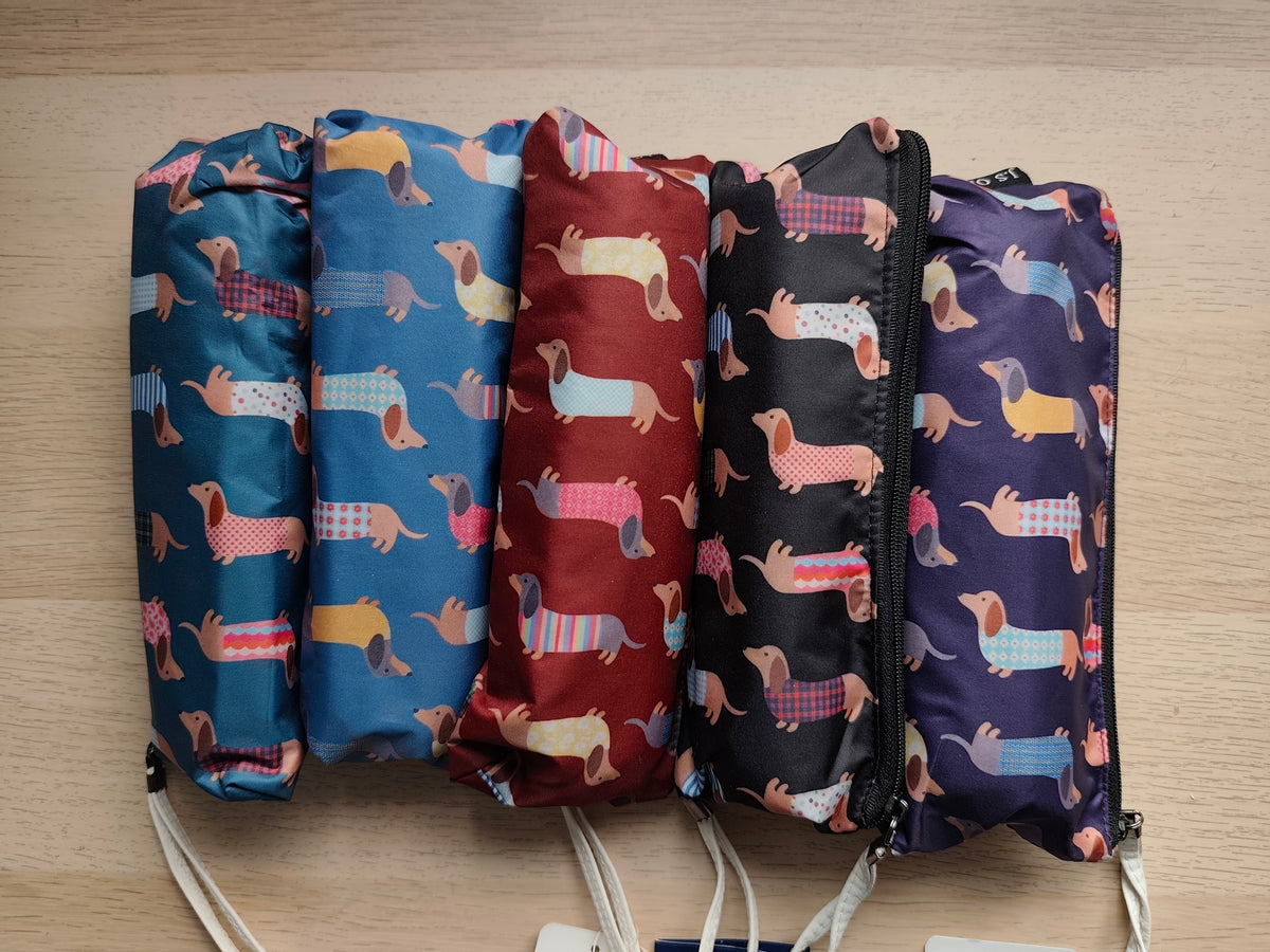 Paraguas plegable Perritos Salchicha con funda