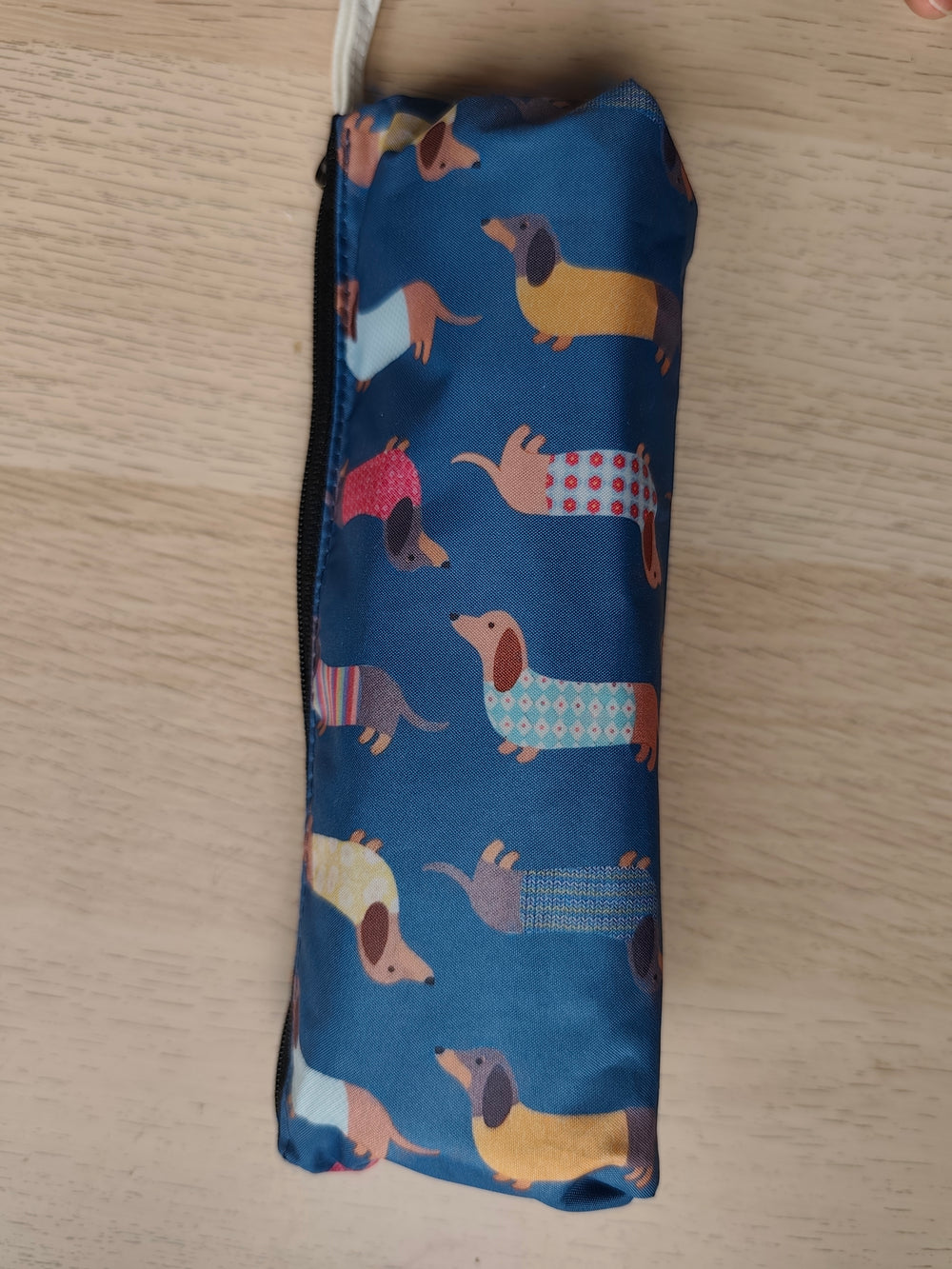 Paraguas plegable Perritos Salchicha con funda
