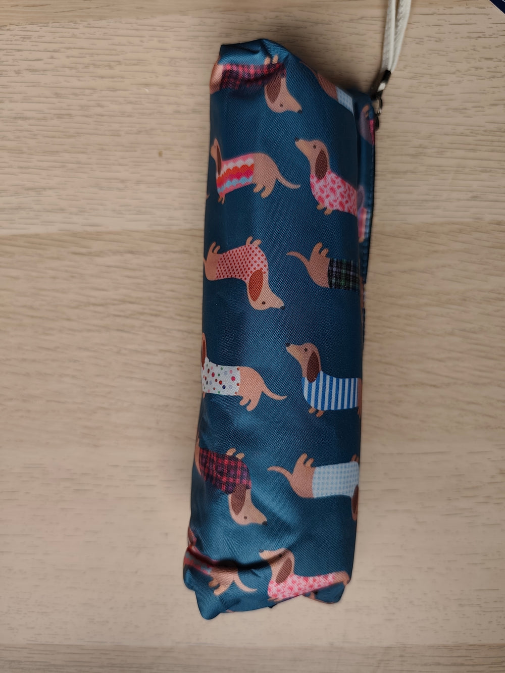 Paraguas plegable Perritos Salchicha con funda
