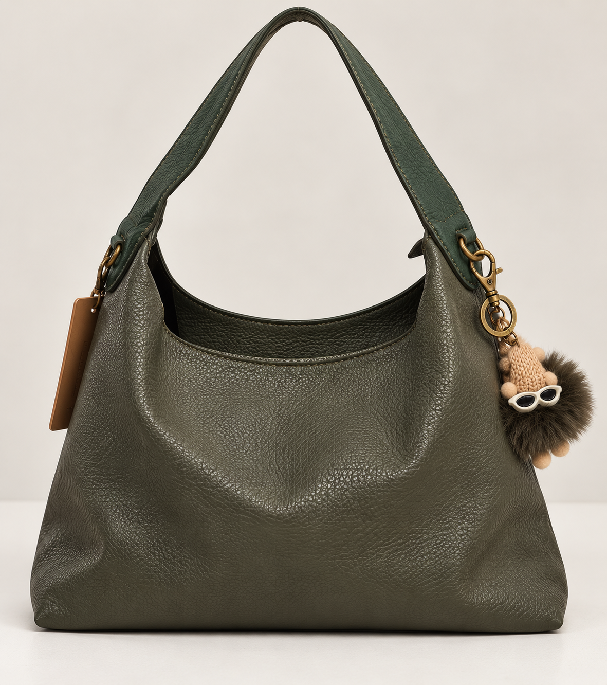 Conjunto de Bolsos Verde Caqui con Llavero