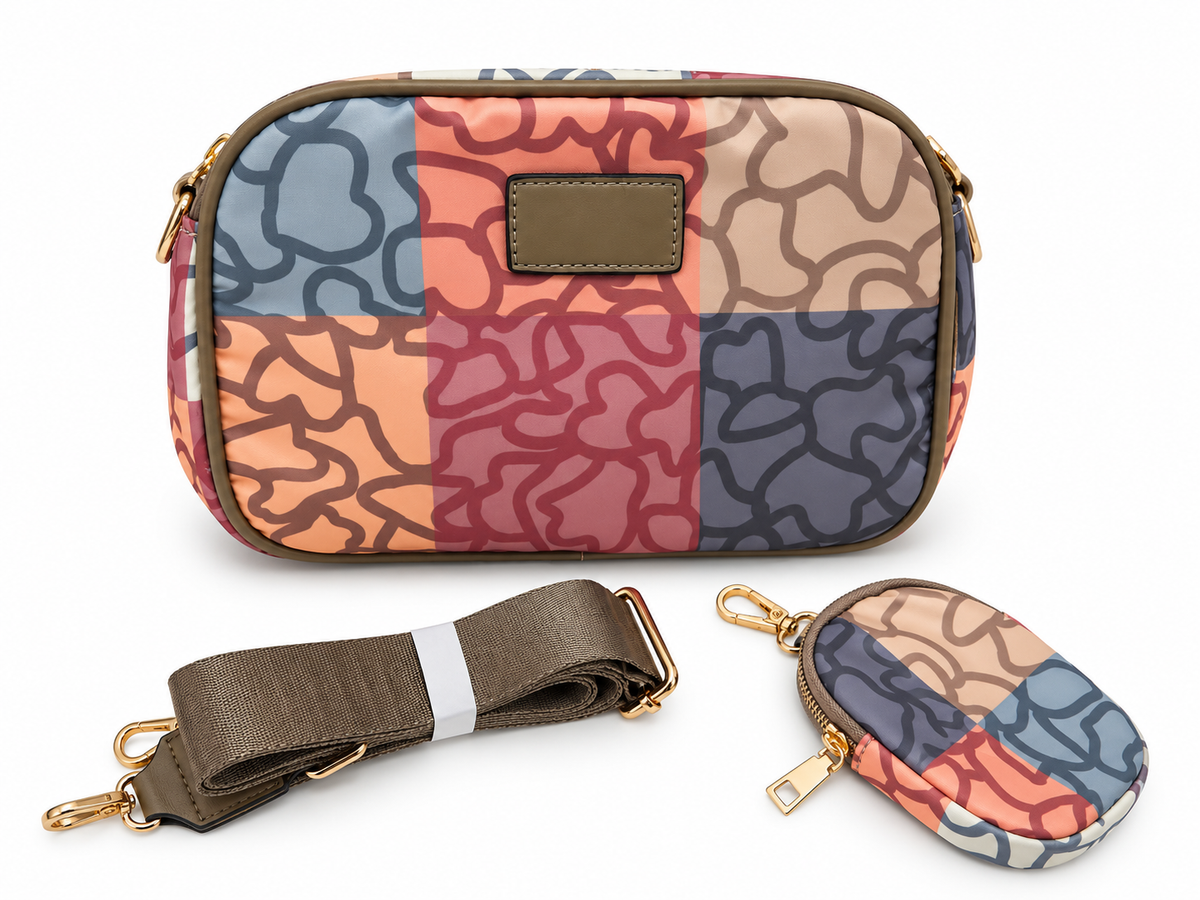 Bolso Bandolera Multicolor con Monedero