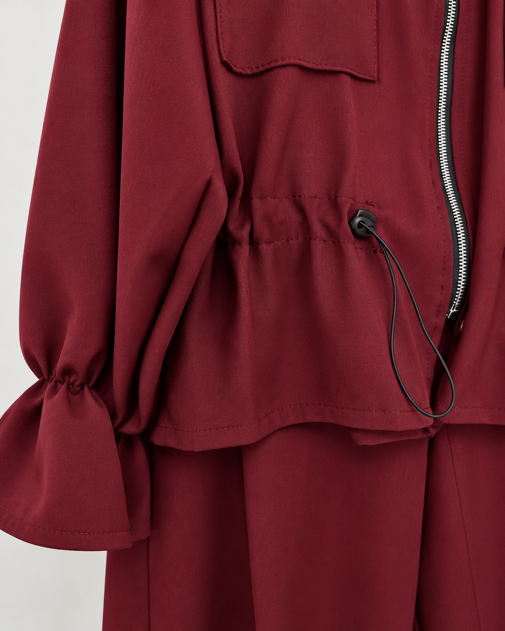 Conjunto de chaqueta con cremallera y pantalón cómodo